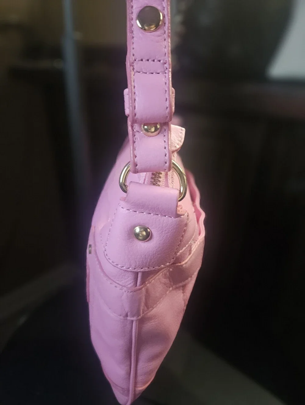 Isaac Mizrahi Live Pink Leather Crossbody Bag - Picture 5 of 10